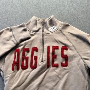 47 Brand Texas A&M Aggies Quarter Zip Sweatshirt Tan Mens Small Pullover ATM